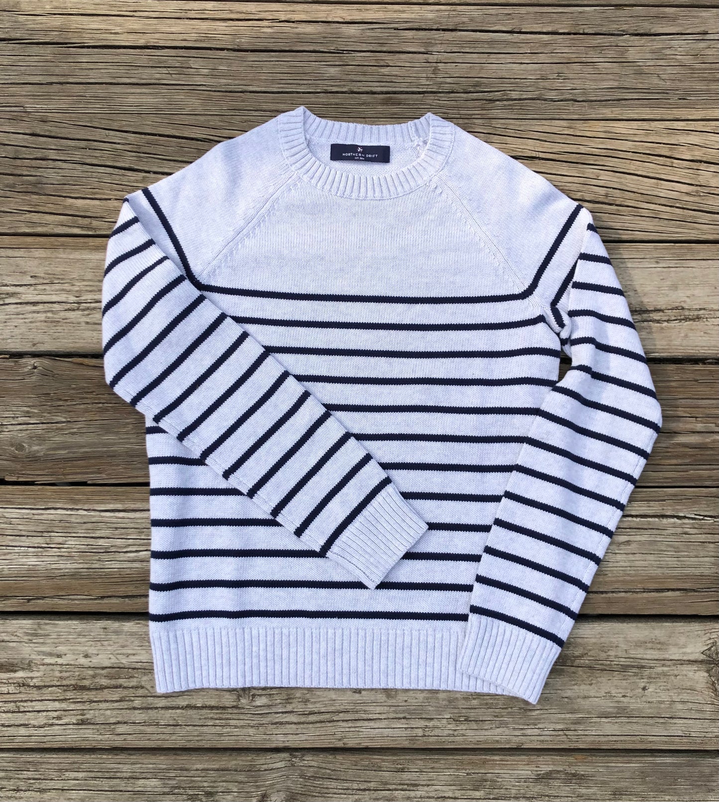 Women's Grey/Navy Striped Sweater