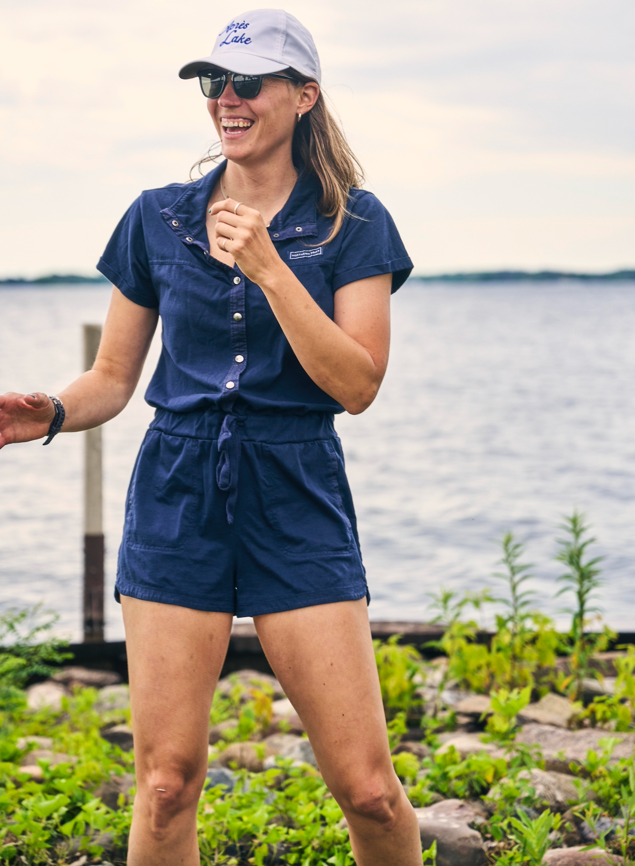 On-the-Go Romper - Navy - FINAL SALE