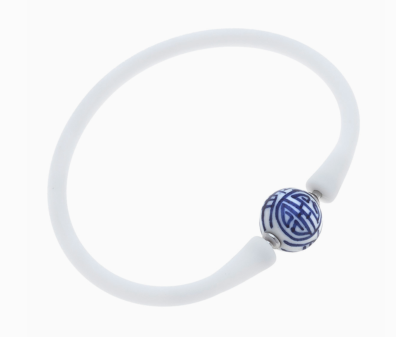 White Chinoiserie Bead Bracelet by Canvas Style - FINAL SALE