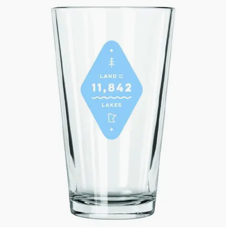 Land of Lakes Pint Glass by Northern Glasses