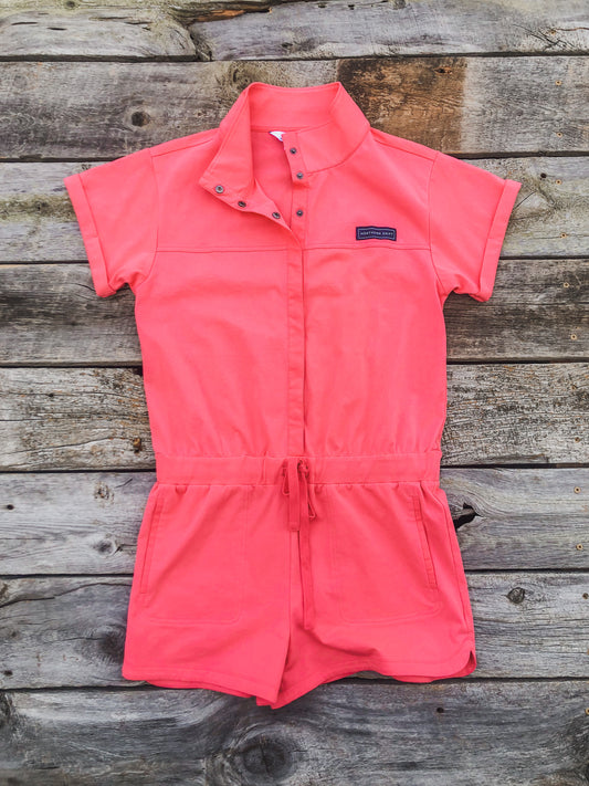 On-the-Go Romper -Coral Paradise