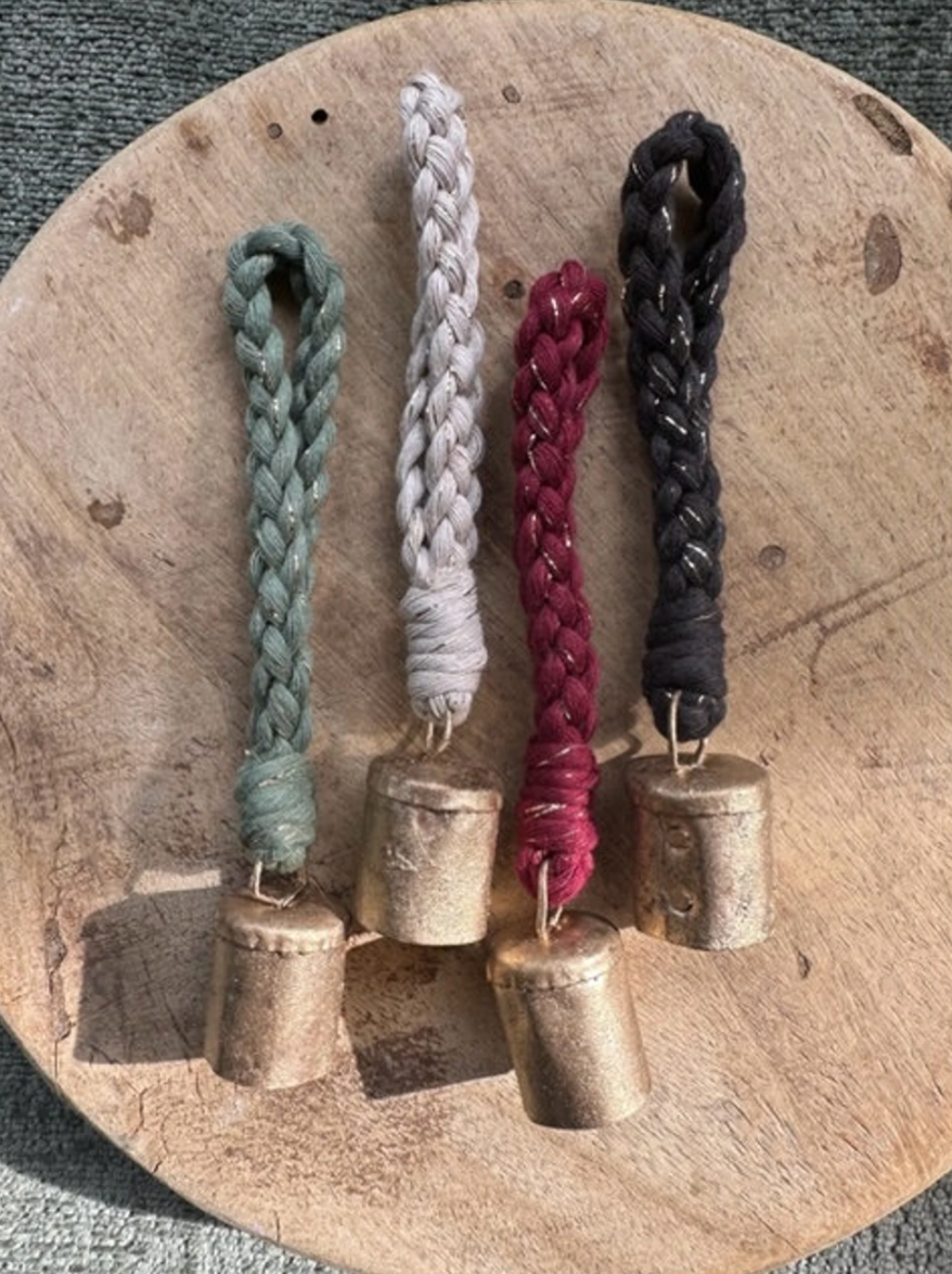 Golden Eucalyptus Tin Bell Ornament by Knots by Kerri