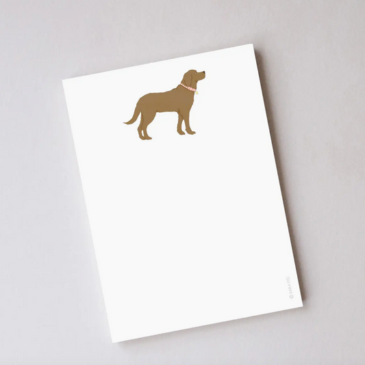 Chocolate Lab Pup Notepad by Sara Fitz