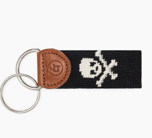 Skull & Crossbones Needlepoint Keychain by Good Threads