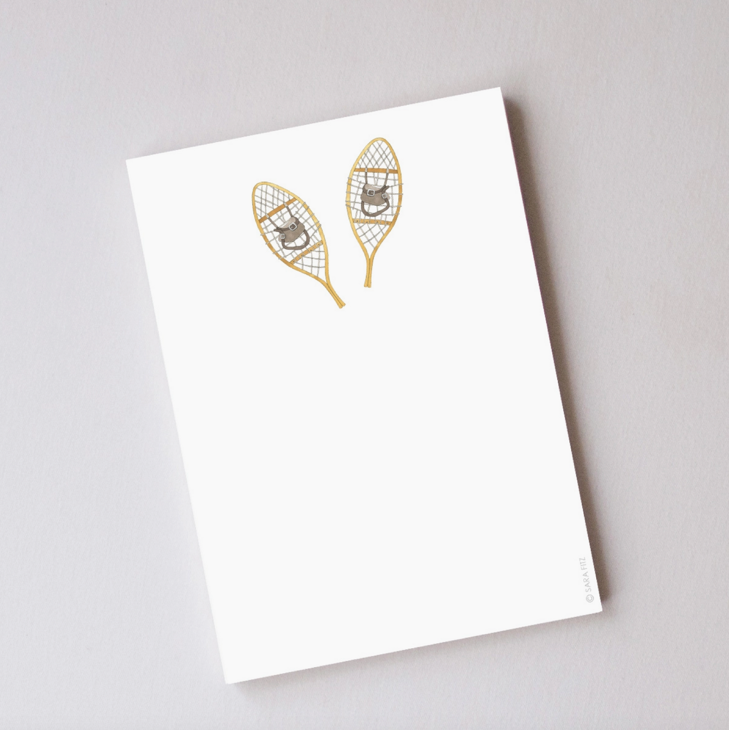 Snow Shoe Notepad by Sara Fitz