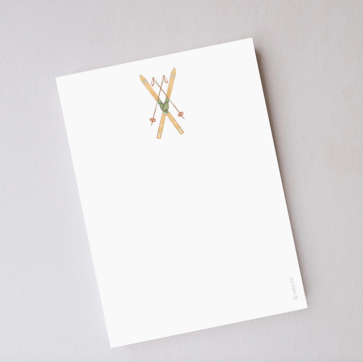 Vintage Skis Notepad by Sara Fitz