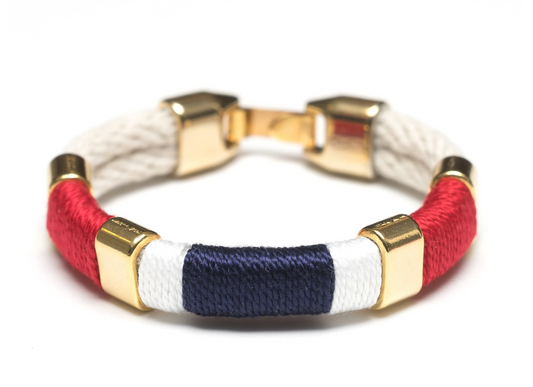 Newbury Bracelet -Ivory/Red/White/Navy/Gold by Allison Cole