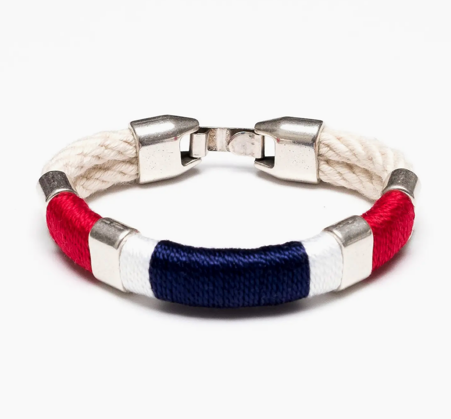 Newbury Bracelet -Ivory/Red/White/Navy/Silver by Allison Cole