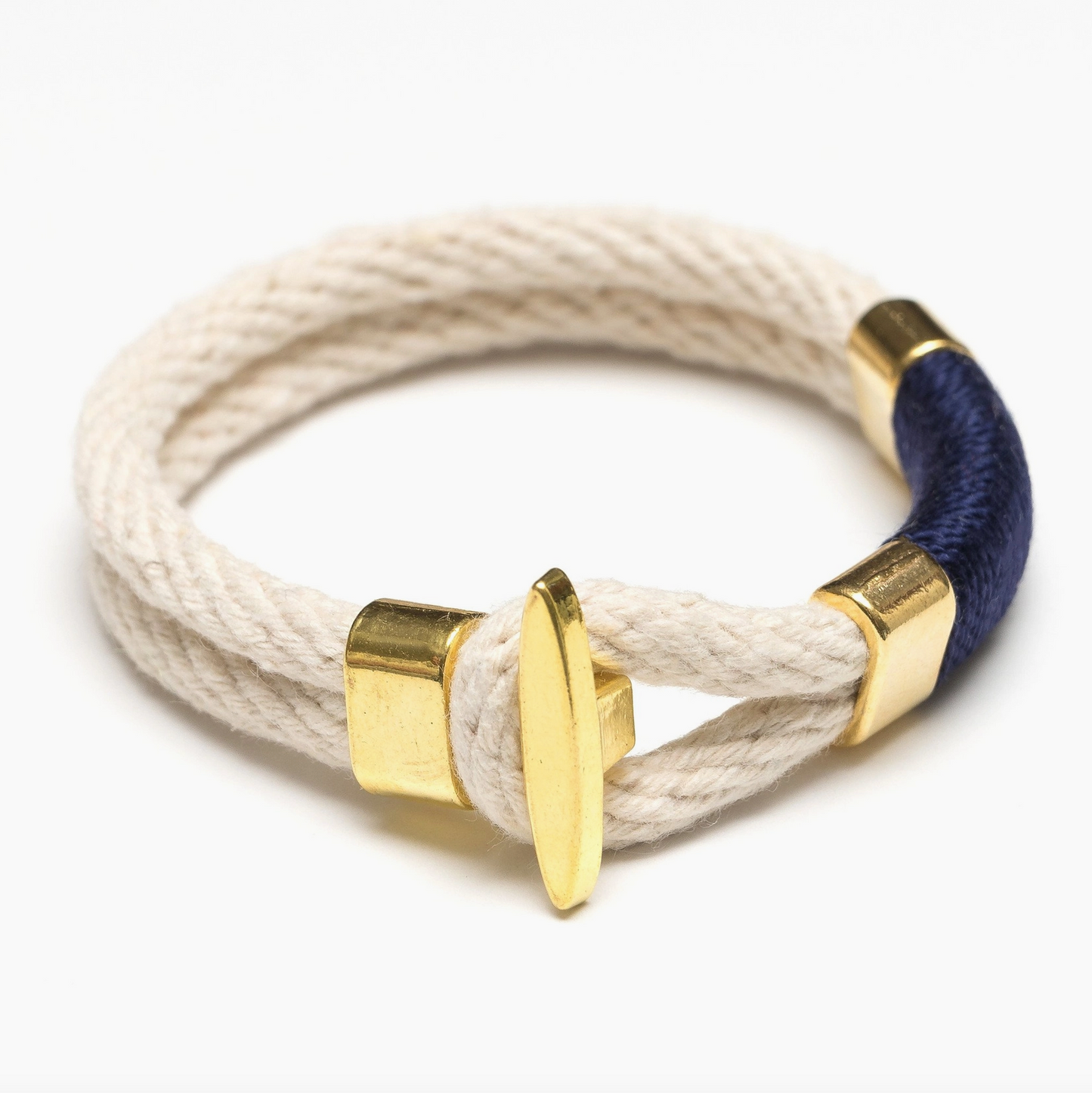 Cambridge Bracelet - Ivory/Navy/Gold by Allison Cole