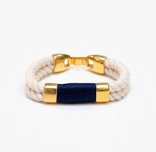 Tremont Bracelet - Ivory/Navy/Gold by Allison Cole