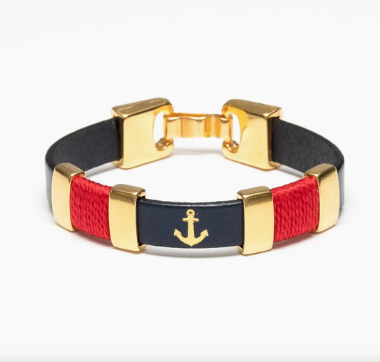 Chatham Bracelet - Navy/Red/Gold by Allison Cole