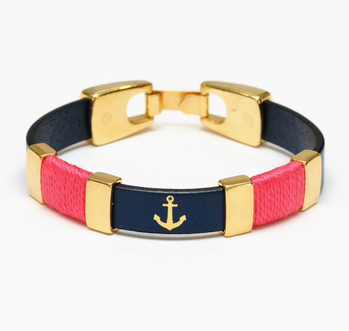 Chatham Bracelet - Navy/Coral/Gold by Allison Cole